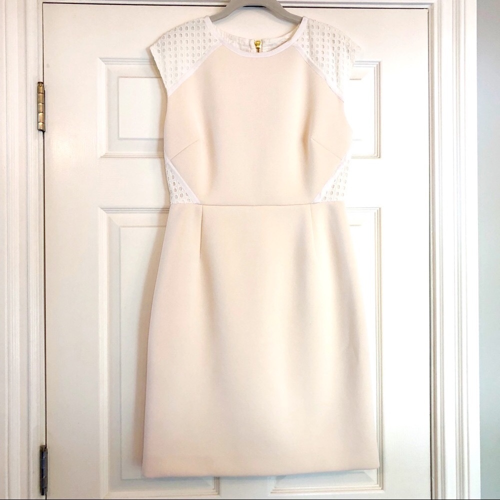 NWT J. Crew Ivory Dress White Square Eyelet Detailing